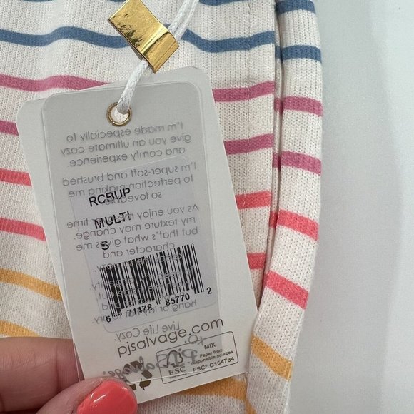 PJ Salvage Burnout Rainbow Stripe Lounge Jogger Pajama Pants sz S RCBUP NWT - Picture 3 of 9